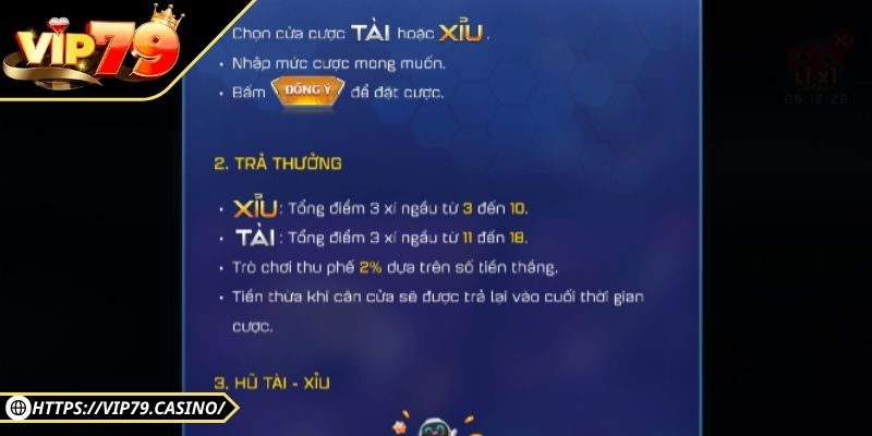 Game Tài Xỉu Đổi Thưởng Vip79 – Cơ hội Đổi Đời Cho Lần Cược 3 Bí kíp chơi game tài xỉu đổi thưởng Vip79 hay
