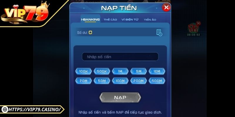 Nạp Rút Tiền Vip79 1 Các phương thức nạp tiền an toàn, ăn khuyến mãi