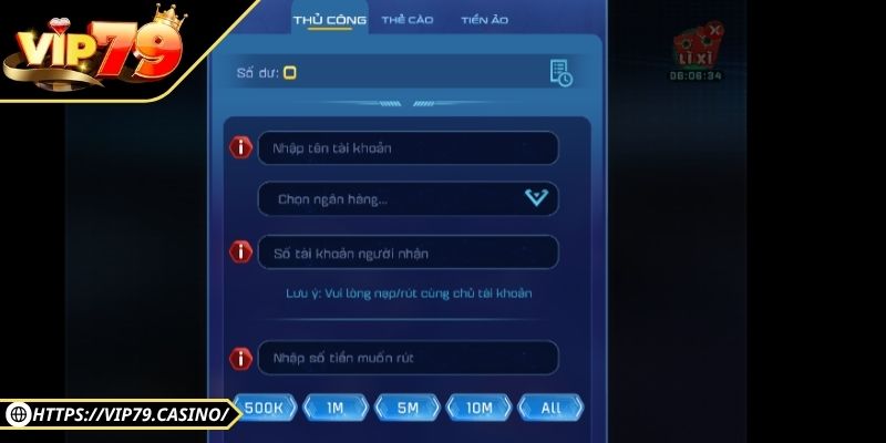 Nạp Rút Tiền Vip79 3 Lưu ý quan trọng giúp quá trình suôn sẻ